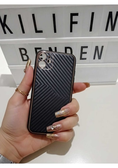 Apple Uyumlu iPhone 11 Silikon Çizgili Desenli Kılıf Modeli Siyah