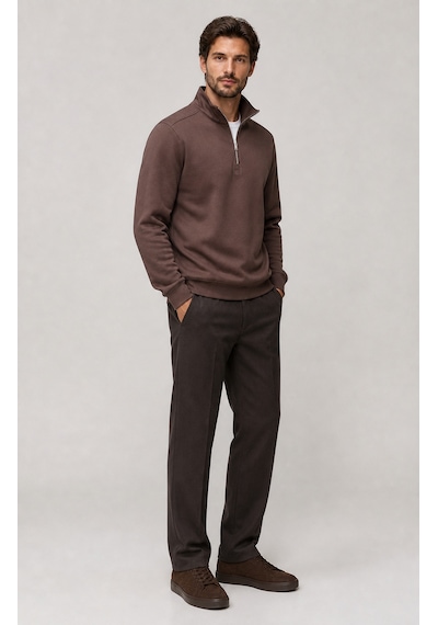 Redline Runi Basic Regular Fit Pamuklu Kışlık Sweatshirt Kahve