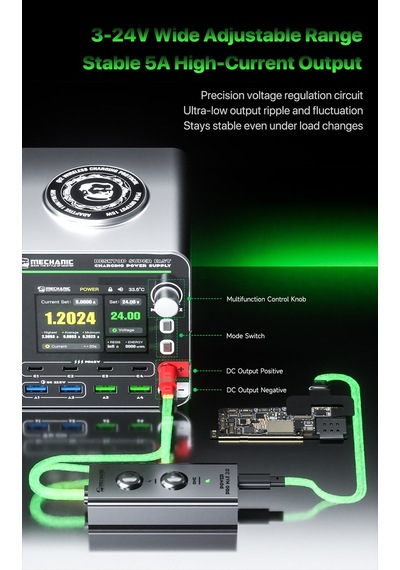 Mechanic Power 200 200w Gan Hızlı Şarj İstasyonu Ve Ayarlanabilir Güç Kaynağı