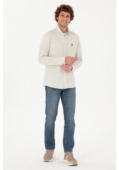 U.s. Polo Assn. Erkek Ekru Gömlek Örme 50315877-vr019 Ecru