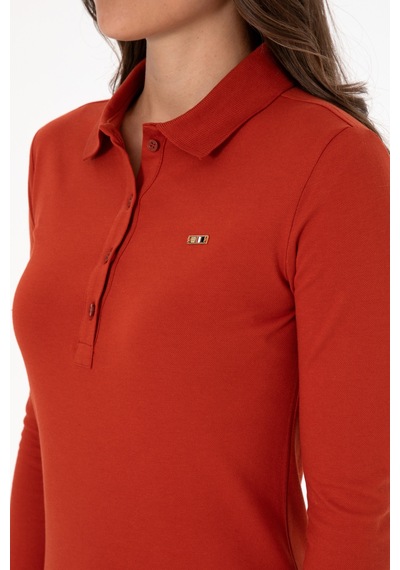 U.S. Polo Assn. Kadın Kiremit Basic Polo Yaka Sweatshırt 50313593-VR031