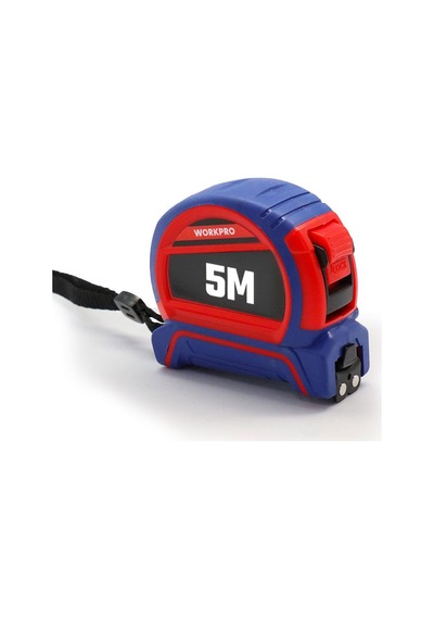 Workpro Wp261041 5mx25mm Naylon Kaplama Sarı Çift Taraflı Manyetik Çelik Şerit Metre 5 M