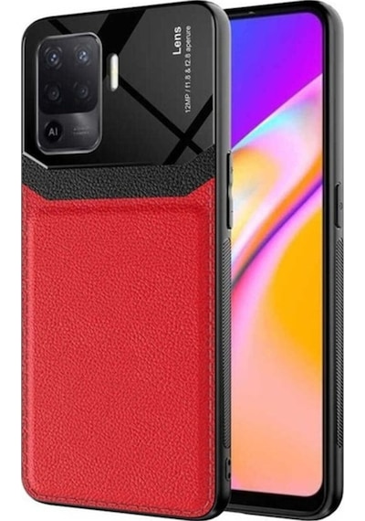 Oppo Reno 5 Lite Kılıf Zore Emiks Kapak Kırmızı