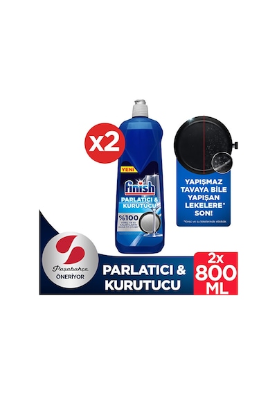 Finish Bulaşık Makinesi Parlatıcı & Kurutucu Sıvı 800 Ml X 2