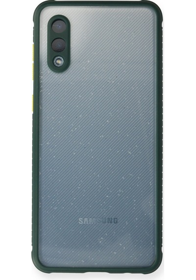 Galaxy  Uyumlu  A02 Kılıf Miami Şeffaf Silikon - Koyu Yeşil