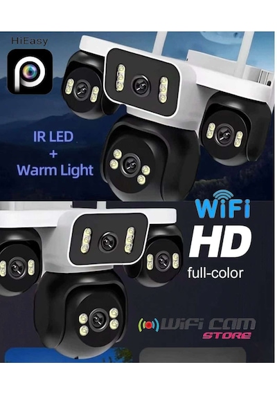 Kör Noktasız 4 Kameralı Akıllı Ptz Wifi Kamera Hieasy Uygulama