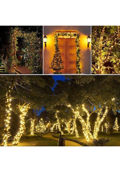 22 Metre Güneş Enerjili Led-bahçe,balkon Ve Dekorasyon İçin Su Geçirmez Solar Led Işık Zinciri 8 Mod 1 Adet