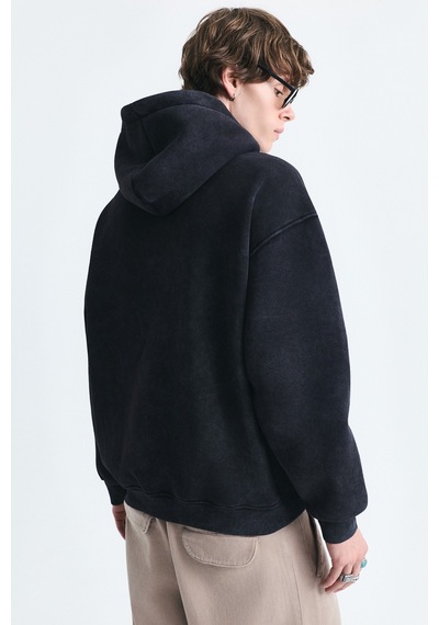Vamos Numara Baskılı Oversize Sweatshirt Siyah