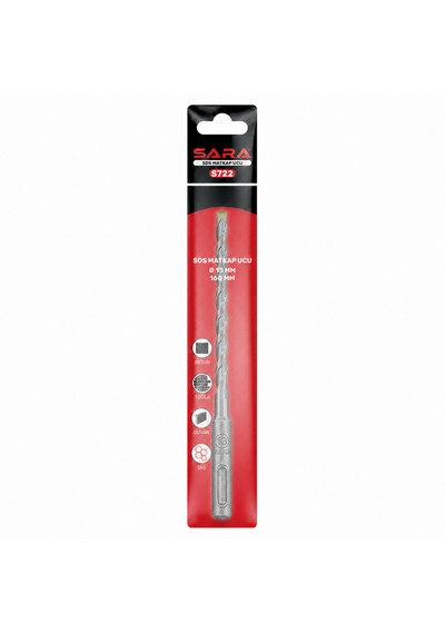 Sara S-722 Sds Plus Matkap Ucu 13 X 160 Mm, 2 Kesicili, Tungsten Karbür Uçlu