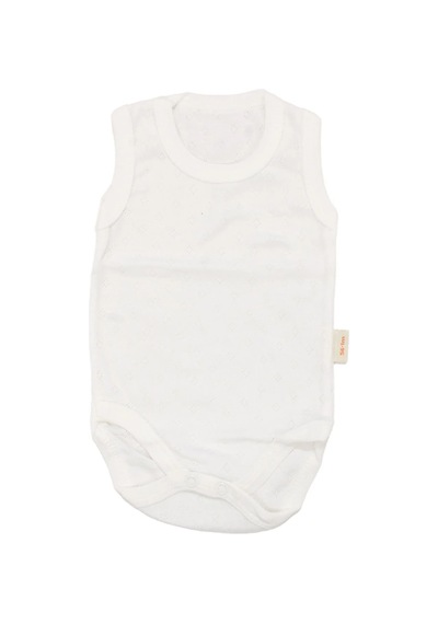 Bebegen Unisex Ekru Jakarlı Askılı Çıtçıtlı Body Zıbın Çok Renkli