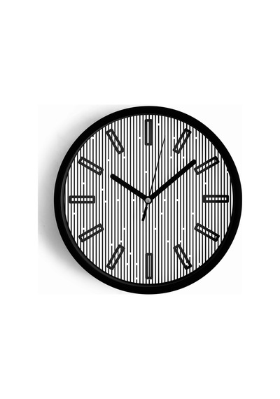 Optik İllüzyon Modern Tasarım Duvar Saati - 25cm - Önü Camlı Siyah Kasa - Sessiz Mekanizma-jh0784 Siyah