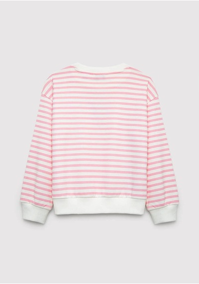 Mavi Kuromi Baskılı Çizgili Pembe Kız Çocuk Sweatshirt M7s10201-91630