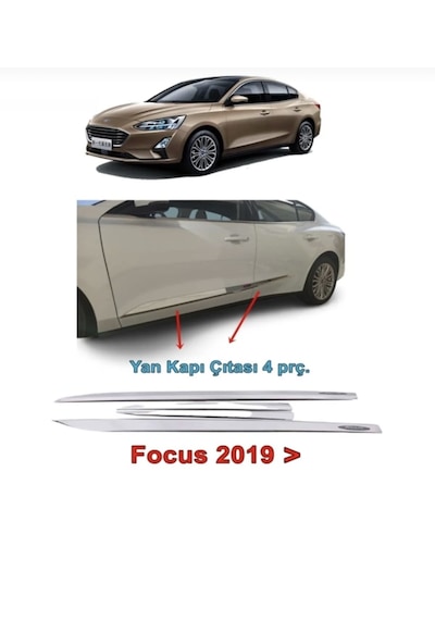 Point Focus 5 Yan Kapı Çıtası Nikelajı Sedan 2019 Sonrası 4 Prç P Çelik