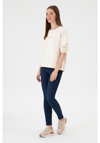 U.S. Polo Assn. Kadın Krem Bisiklet Yaka Sweathırt 50313562-VR071