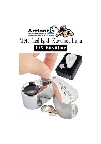 Işıklı Lup Büyüteç Mercek 30x Büyütme 21 Mm 1 Adet 30x Kuyumcu Takı Lupu Paslanmaz Çelik Optik Kaliteli Taşınabilir Lup