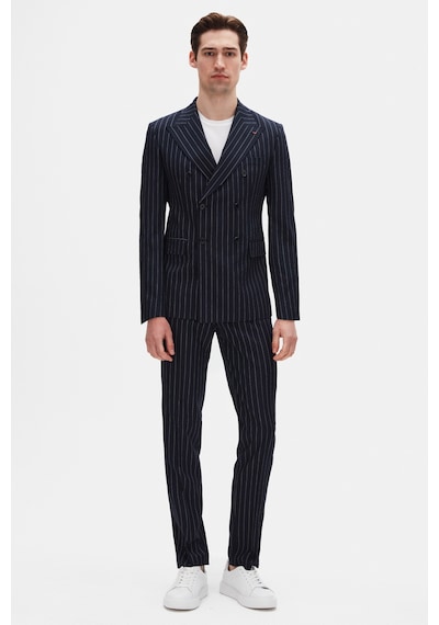D's Damat Ds Damat Regular Fit Lacivert Çizgili Kruvaze Takim Elbise 4hf05ort01588 Lacivert