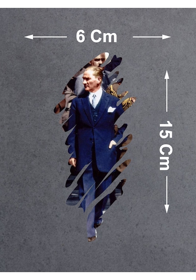Büyük Atatürk Mustafa Kemal Atatürk Sticker - Araba Oto Motosiklet Karavan Sticker - 00322 15x6 Cm