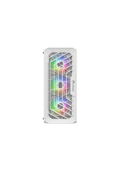 Zoko Chiko White 4x12 CM ARGB Fan Mesh Panel Temperli Cam Bilgisayar Kasası