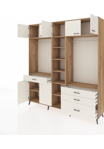 Hyperion Dolap 11 Raflı 4 Çekmeceli 2 Askılı 220x44x243 Çam-aytaşı/aytaşı Aytası/aytası Hyperion Dolap 11 Raflı 4 Çekmeceli 2 Askılı 220x44x243 Çam-aytaşı/aytaşı Aytası/aytası