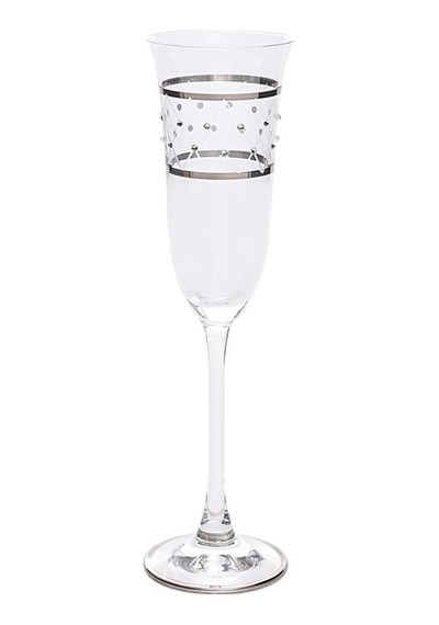 Flut Şampanya Kadehi, 6 Parça Set, Pera Platin