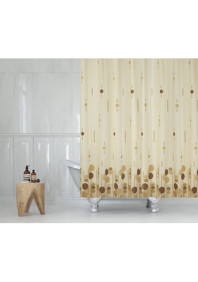 Banyo Perdesi 1x240x200 Tek Kanat Duş Perdesi Halka li Duşakabin Perdesi 6022 Kahve