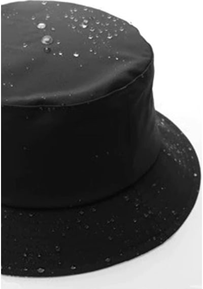 Külah Yağmur Şapkası Balıkçı Safari Outdoor Bucket Hat Siyah-siyah Siyah