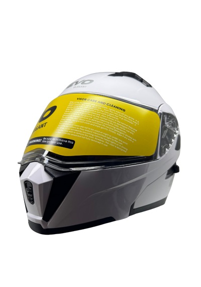 Kask Evo Marka Vizörlü Çeneden Açılır Açık Beyaz