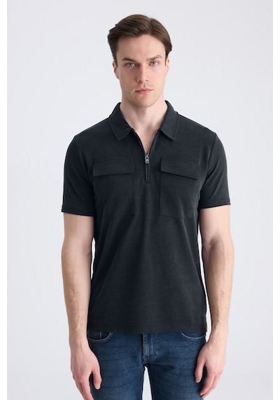 Twn Slim Fit Siyah Düz Modal T-shirt 4ec1459811112 001