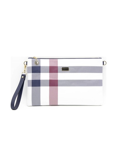 Silver Polo Sp1034 Kadın Portföy & Clutch Ekose Beyaz-lacivert Beyaz - Lacivert