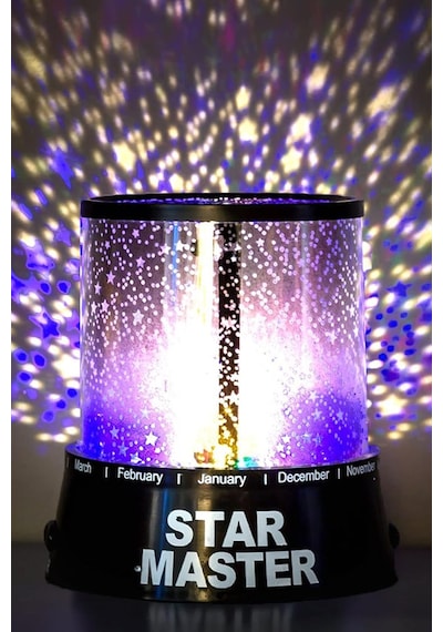 Star Master Pilli Projeksiyonlu Led Yıldızlı Renkli Gece Lambası Bebek Odası Lamba Uzay