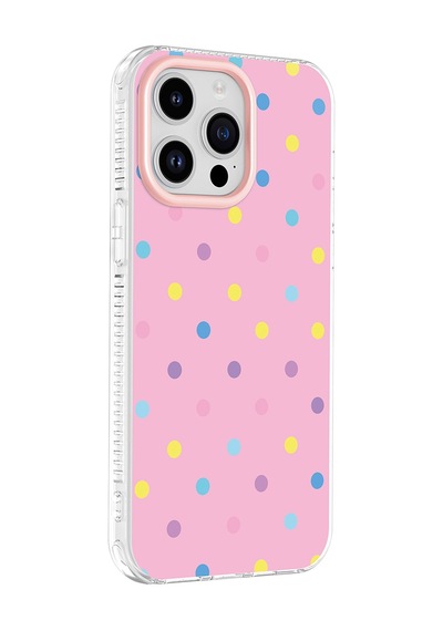 Maks Technology Apple iPhone Uyumlu 14 Pro Max Kılıf Airbag Tasarımlı Mkst Potik Sert Pc Kapak - Pembe