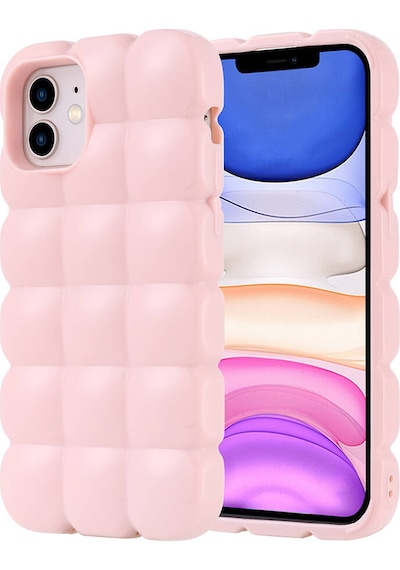 Apple Uyumlu iPhone 12 Kılıf Parlak Esnek Silikon Zore Dom Dom Kapak Pembe