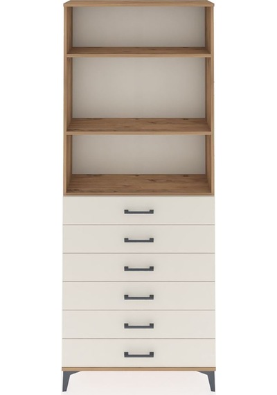 Arges Dolap 3 Raflı 6 Çekmeceli 88x30x221 Çam-aytaşı Atlas Çam