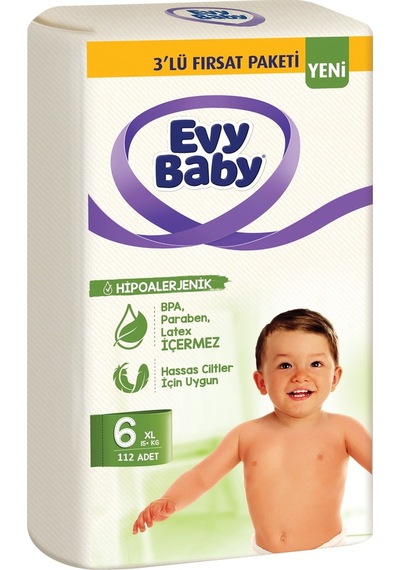 Evy Baby Bebek Bezi 3'lü Fırsat Paketi 6 Numara 112 Adet