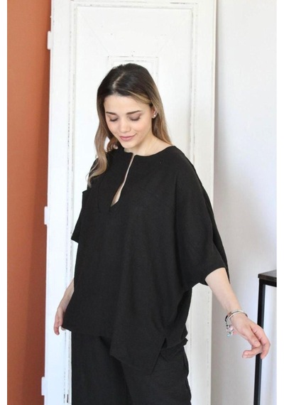 Efnaz Style Siyah V Yaka Takım