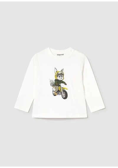 Mayoral Uzun Kollu Erkek Bebek T-shirt 2065 Krem
