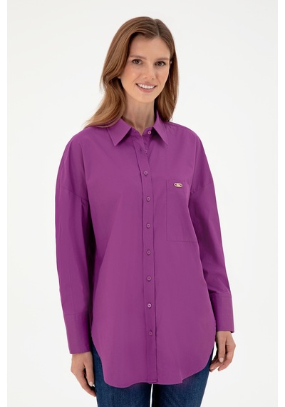 U.S. Polo Assn. Kadın Menekşe Uzun Kollu Tunik Gömlek 50297115-VR037 U.S. Polo Assn. Kadın Menekşe Uzun Kollu Tunik Gömlek 50297115-VR037