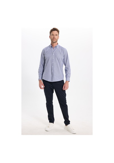 Tudors Regular Fit Rahat Kesim Düğmeli Yaka Uzun Kollu Kareli Pamuklu Mavi Erkek Gömlek-52905 Lacivert Tudors Regular Fit Rahat Kesim Düğmeli Yaka Uzun Kollu Kareli Pamuklu Mavi Erkek Gömlek-52905 Lacivert