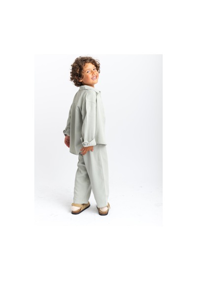 Oliven The Kid Oliventhekid Unisex Balon Pantolon Gömlek Takım Mint Mint Yeşili