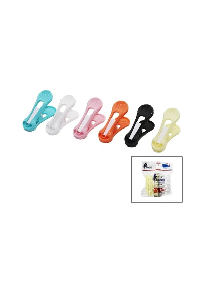 12pcs Yaysız Plastik Renkli Mandal Çok Renkli