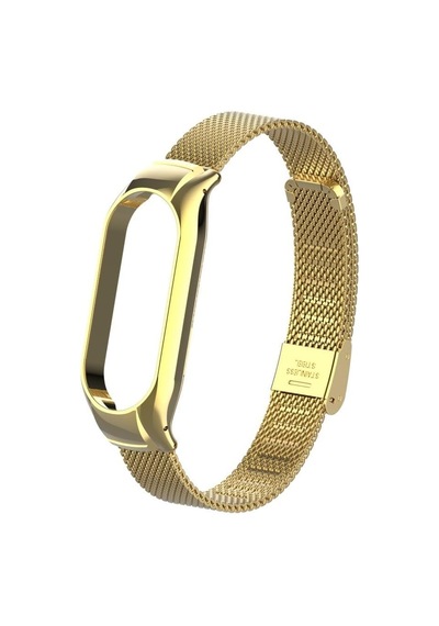 Mi Band 7 İle Uyumlu Hasır Metal Kordon, Kasa Koruma 2 İn 1, Klipsli Tel Örgü Kayış, Altın, Krd-06-mi-band-7-gold