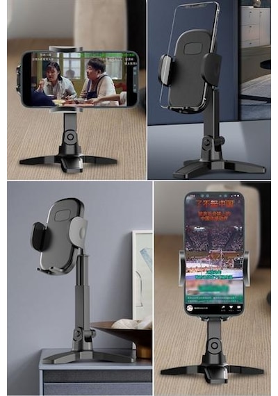 Masaüstü Telefon Standı 360 Derece Dönebilen Başlıklı Ayaklı Telefon Tripodu