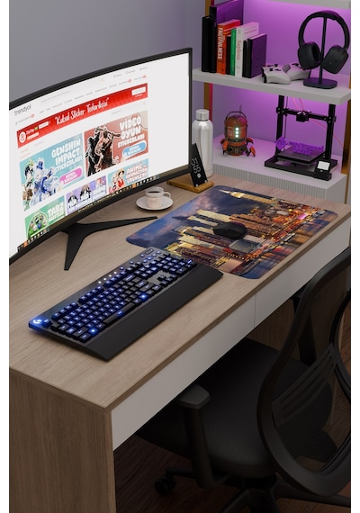 New York Amerika V5 48x40 Xl Gaming Kauçuk Kaymaz Taban Mouse Pad Fare Altlığı