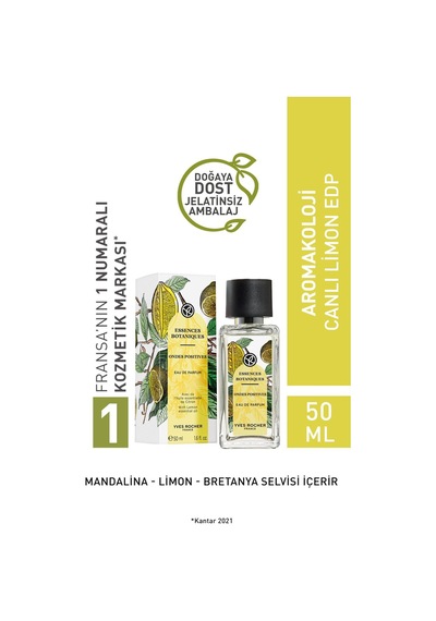 Yves Rocher Canlı Limon Edp Aromakoloji Vegan Unisex Parfüm 50 Ml Fresh