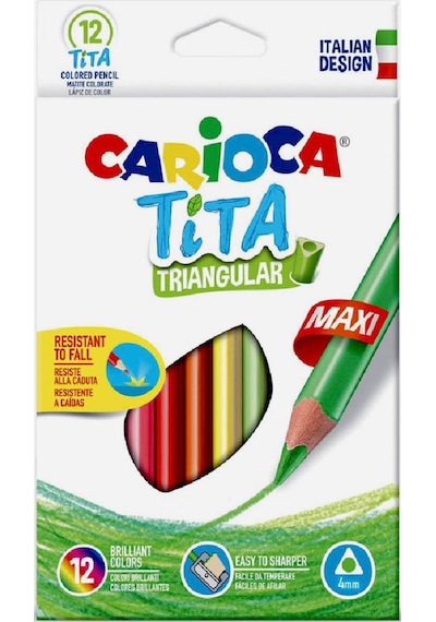 Carioca Tita Maxi Üçgen Kuru Boya Kalemi 12'li