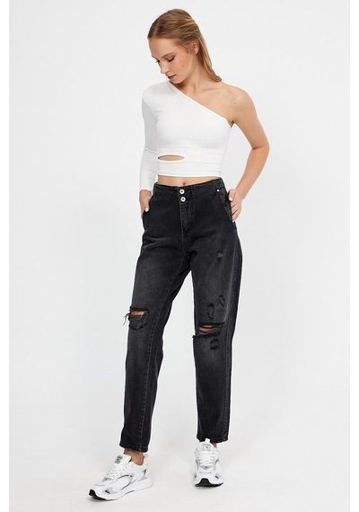 Özel Koleksiyon Yüksek Bel Culotte Jean Pantolon Ag-1008 001