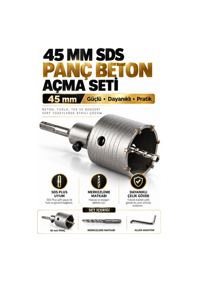 45 Mm Sds Plus Panç Beton Açma Seti Tuğla Ve Duvar Delme