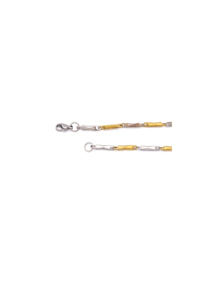 FerizZ 316L Çelik Çift Renkli 55 CM Erkek Zincir ZN-225 Sarı