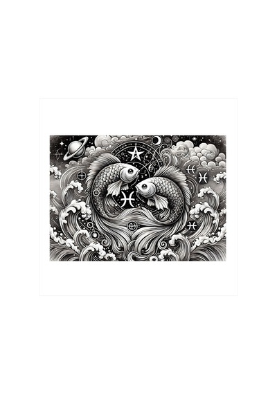 Balıklar Ve Yin Yang Modern Mdf Tablo