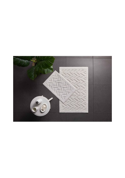 Bevel Angles 2'li Banyo Paspası Ekru